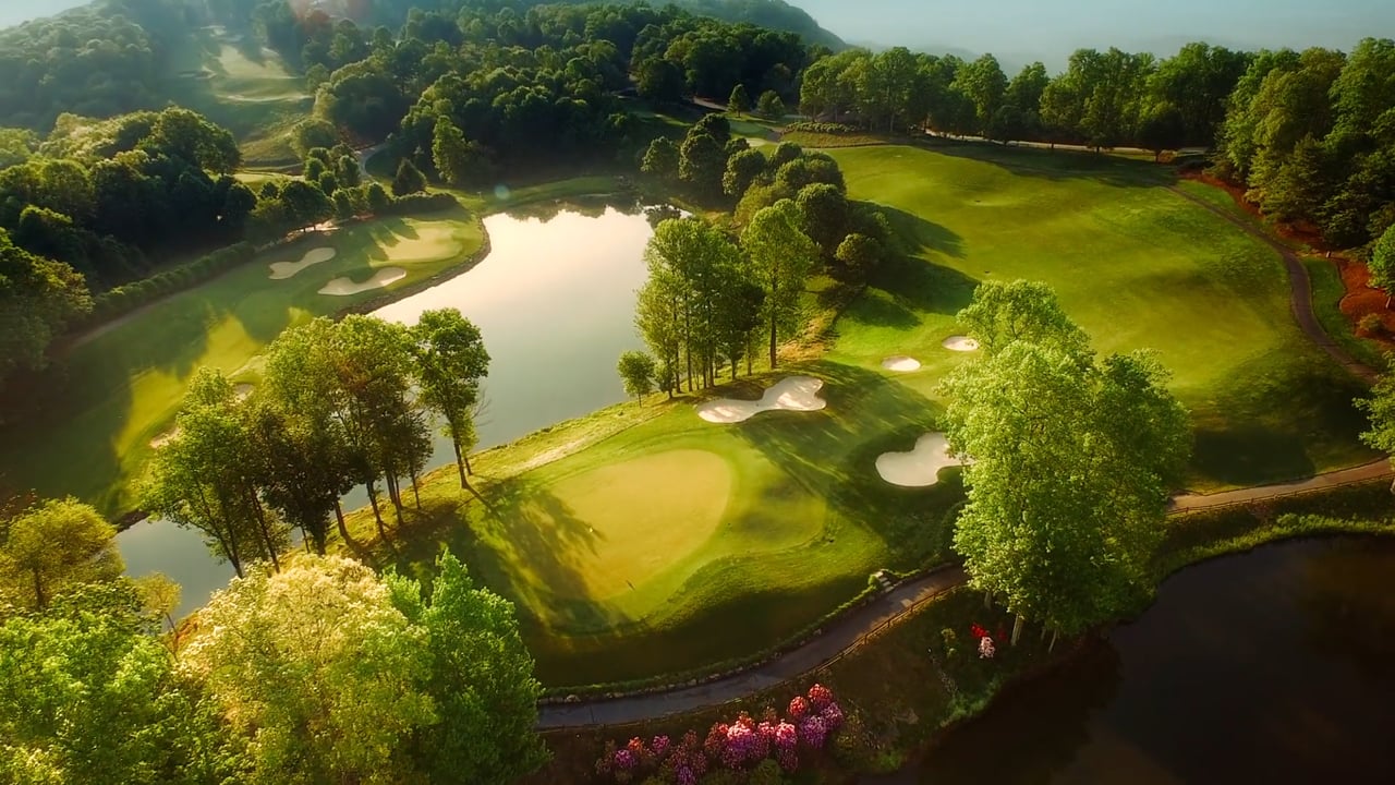 An aerial view of The Cliffs golf course, from the Williamson Evans portfolio